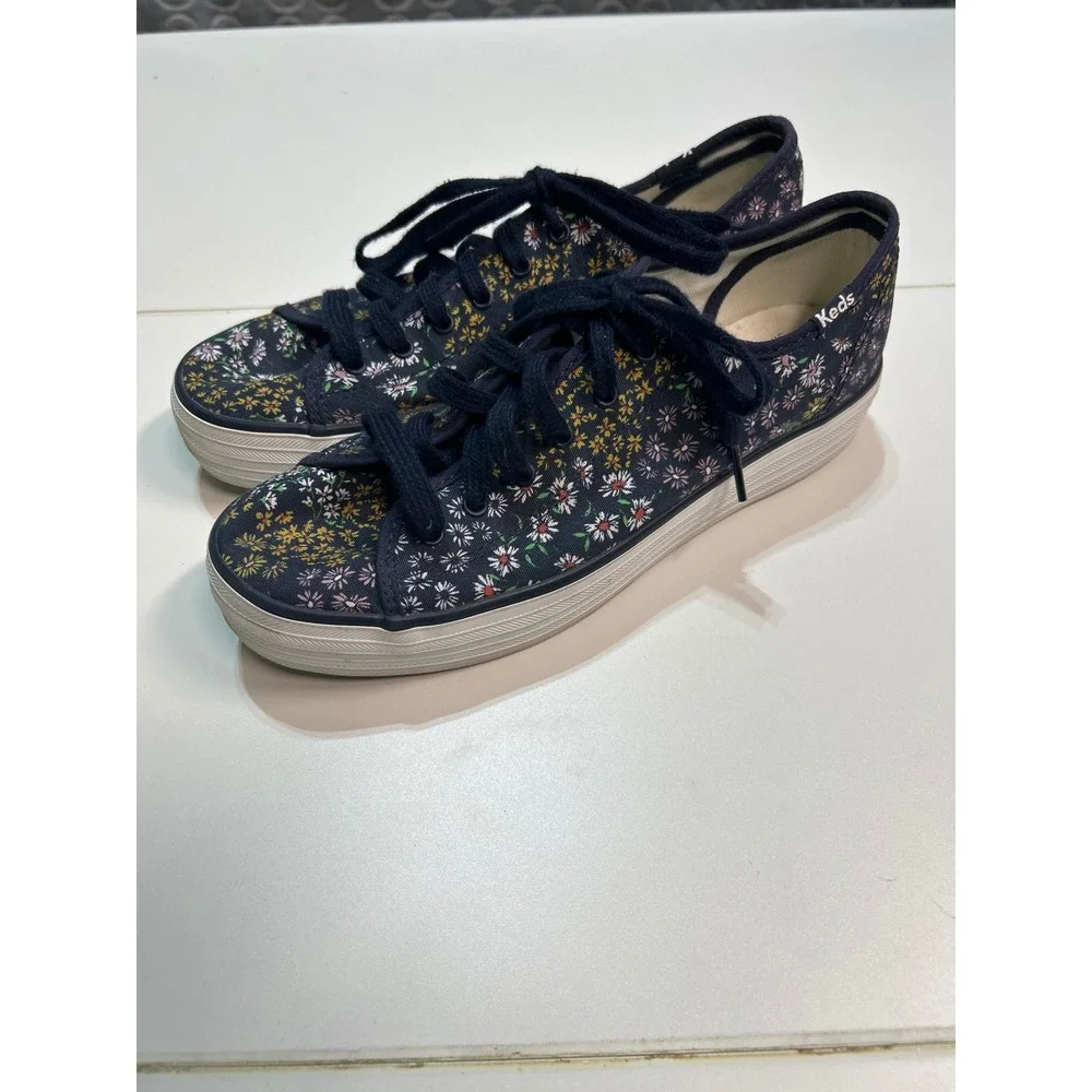 Keds Floral Print Lace Up Canvas Sneakers‎ Size 6.5M Casual Shoes